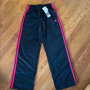 black with pink stripe adidas sweatpants